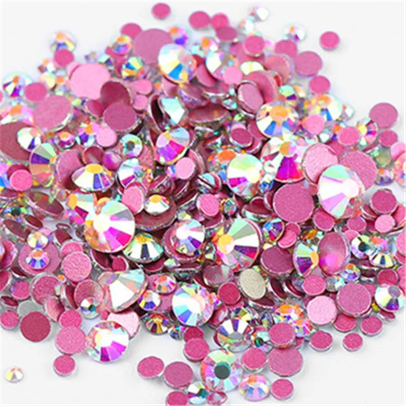 Стразы Crystal AB Супер Блестящий SS3-SS50 Non Hot Fix FlatBack шитье стразами &amp Fabric Garment Nail Art