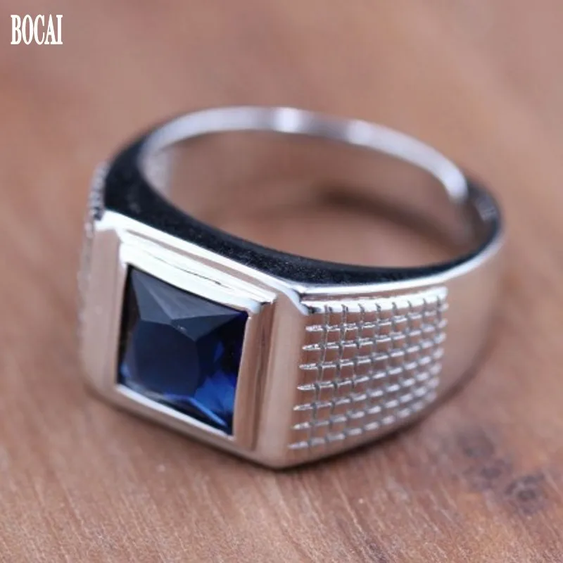 Мужское кольцо из серебра 100% пробы с цирконом|Кольца| |