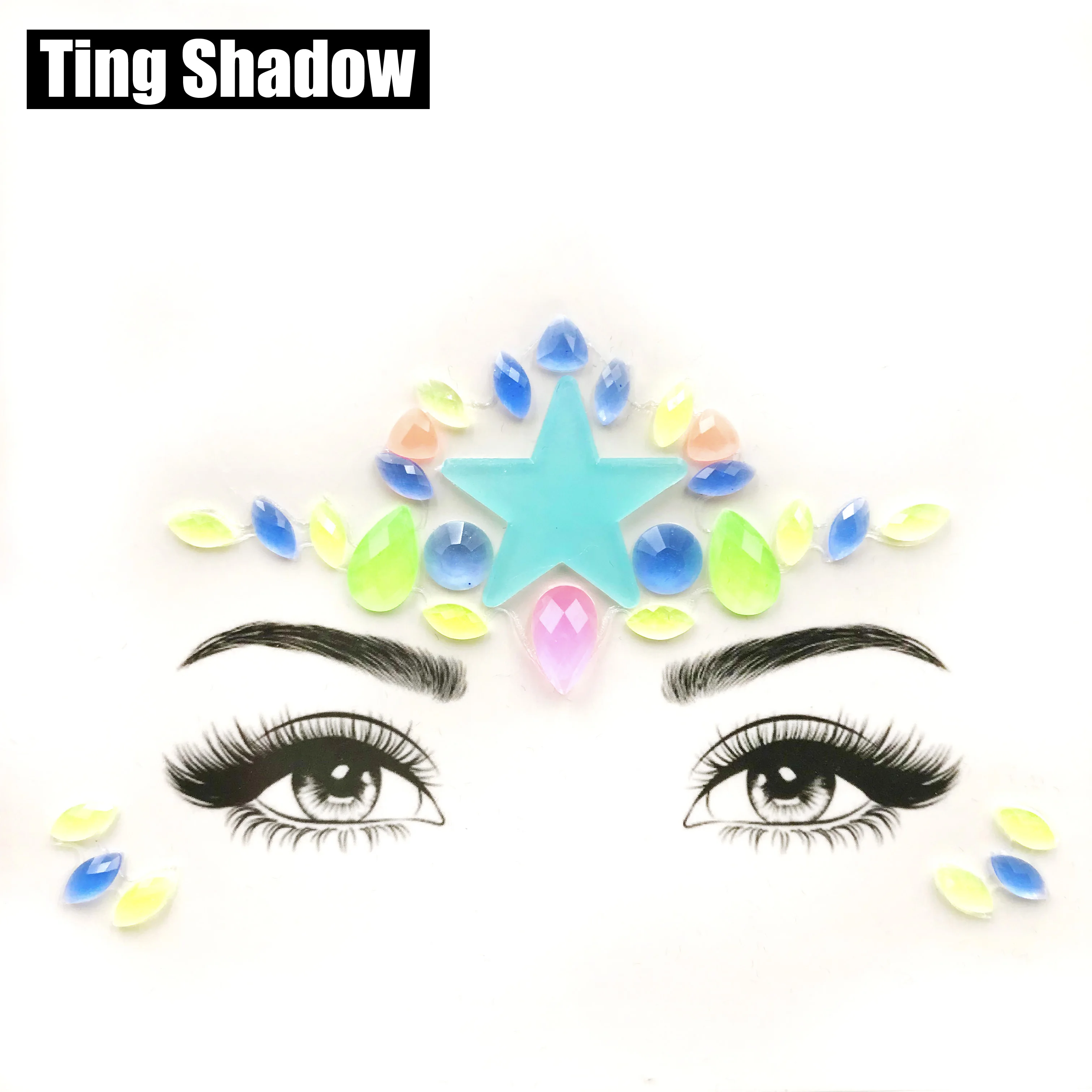 3D неоновая флюоресцентная Люминесцентная наклейка для тату модные драгоценные