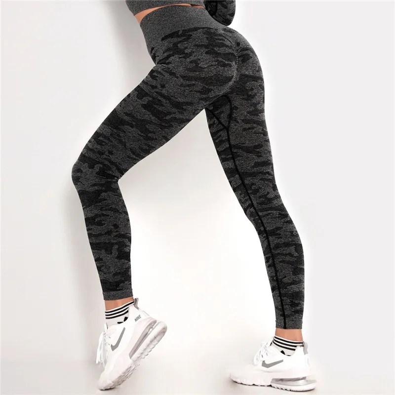 

Women Yoga Pants Camouflage Leggings 8 Colors High Elastic Push Up Gym Jeggings Sport Fitness Running Leggins Seamless Female