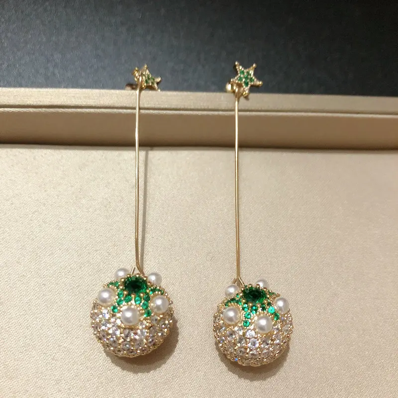 

Bilincolor Trendy Star Ball Long Drop Earrings for Women