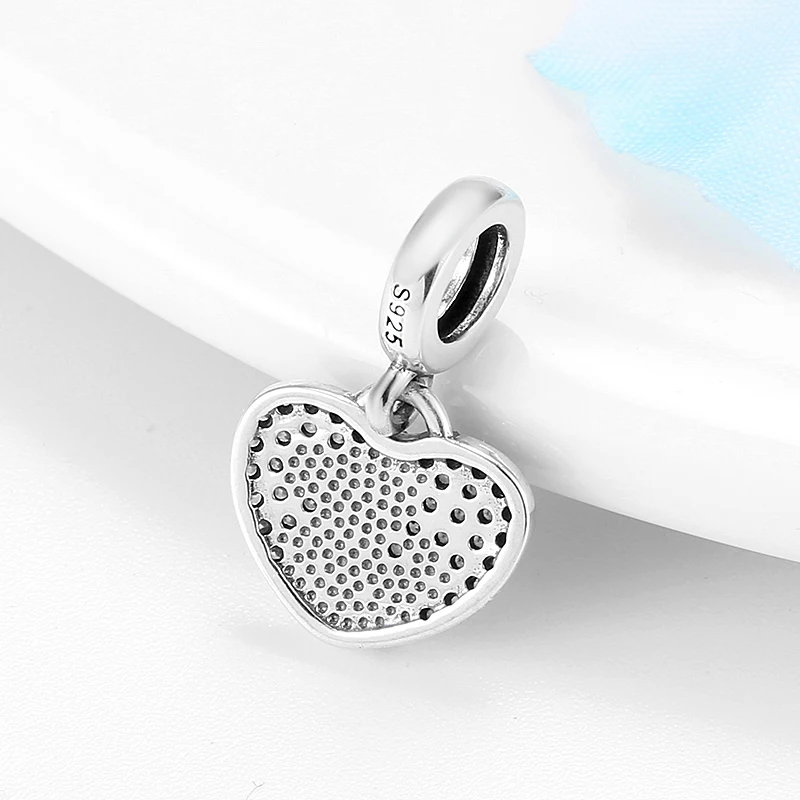 Новое 925 пробы серебро мама и сын розовая подвеска в виде сердца с фианитами бусы