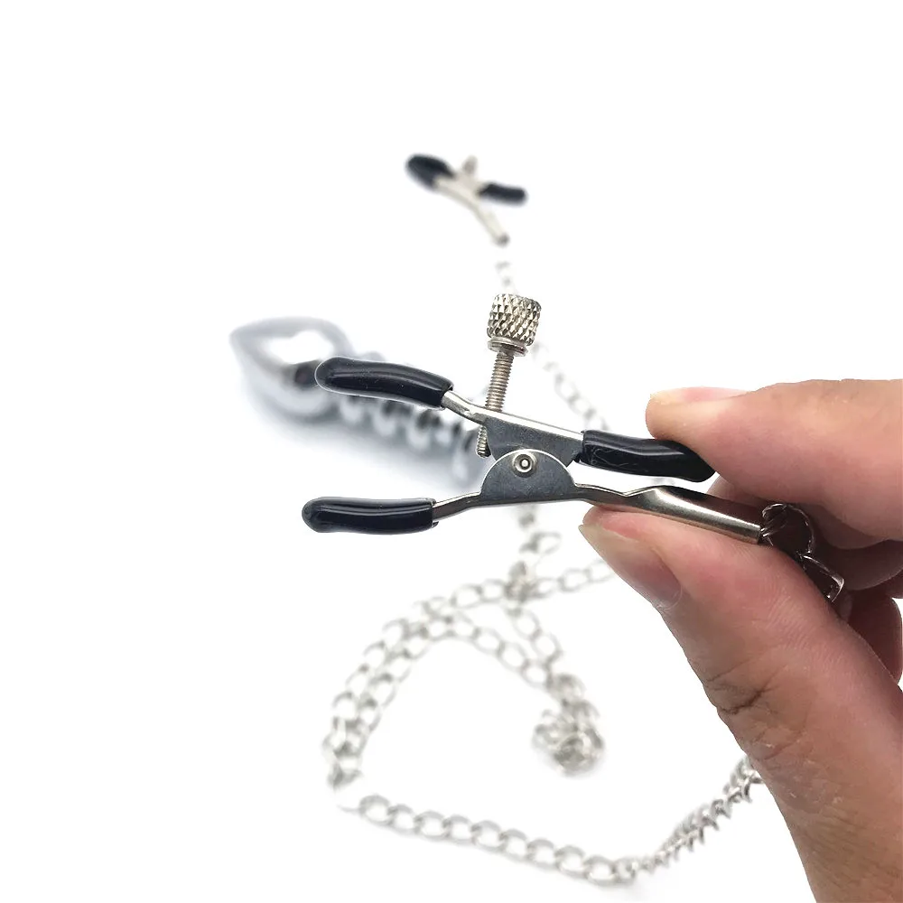 Зажимы для сосков с металлической цепочкой зажим грудных губ Sanal Plug регулируемые