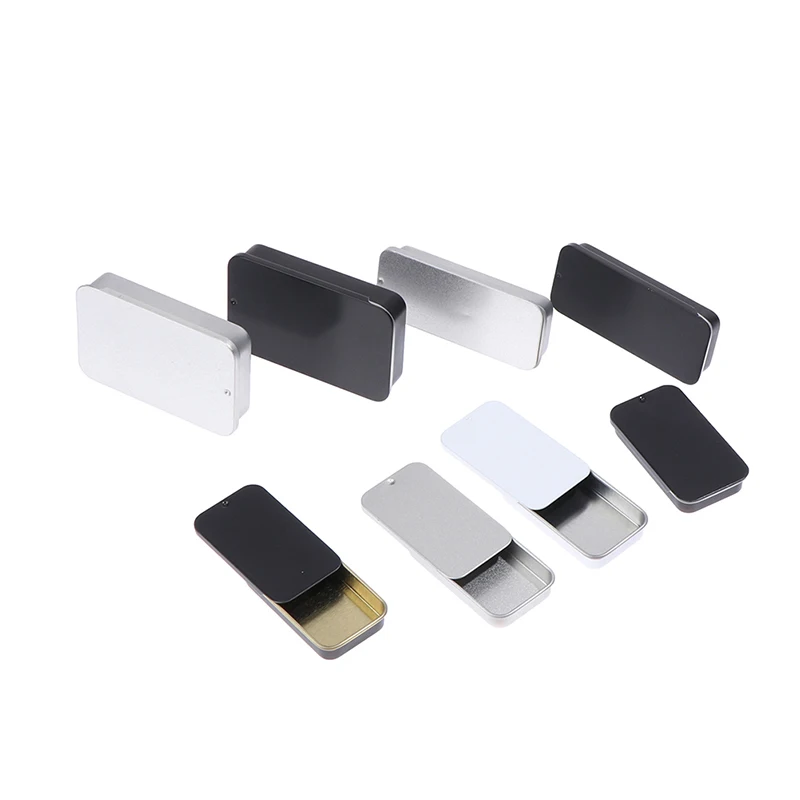 2 шт. жестяная миниатюрная металлическая коробка слайд кейс для хранения