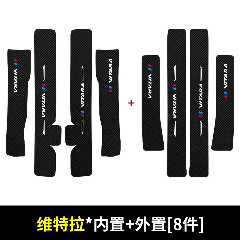 

For Suzuki Vitara 2015 2016 2017 2018 2019 2020 Door Sill Pedal Scuff Plate Leather Guard Protector Car Styling Sticker