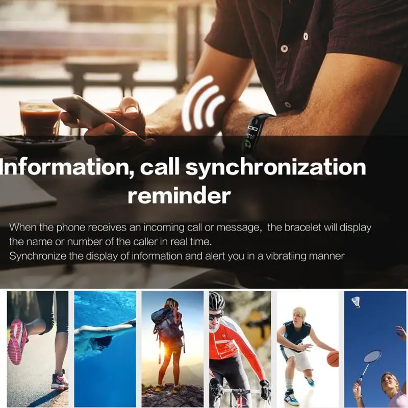 

M3 Plus Smart Bluetooth Sports Bracelet Sleep Detection Heart Rate Monitoring SMS Reminder Step Counter Wristband For Sport