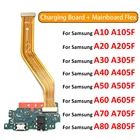 USB-порт для зарядки, микрофон, док-станция, плата для Samsung A10, A20, A30, A40, A50, A60, A70, A80, A21s с гибким кабелем для основной материнской платы