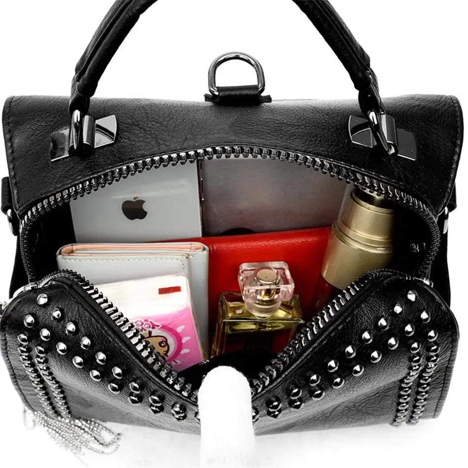 

3 Styles New Multifunction Ladies Backpacks High Quality Pu Leather Shoulder Bags for Women 2021 Fashion Tassel Female Bag Packs