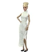 white qipao dress for barbie blyth 16 30cm mh cd fr sd kurhn bjd doll clothes accessories