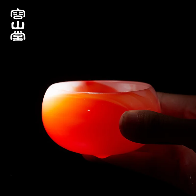 Чашка для чая из агата нефрита фарфора утолщенная стеклянная Нефритовая