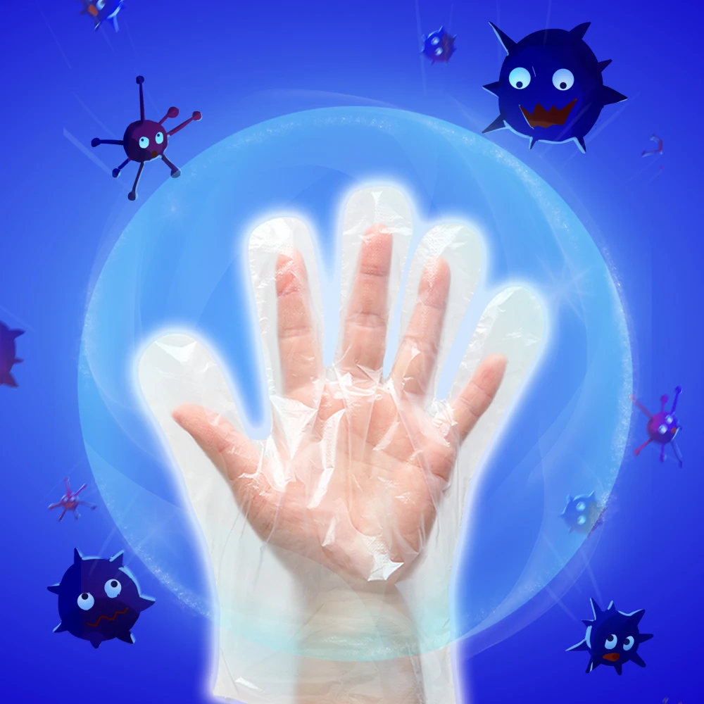 

500pcs Household Disposible Gloves Plastic Transparent Oil - proof Waterproof Kitchen Protect Food Gloves Cleaning Tool