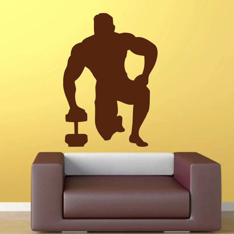 

Fitness Decal Gym Dumbbell Sticker Body-building Posters Vinyl Wall Decals Mural Fitness Words Crossfit Decal Muscle Gym Sticker