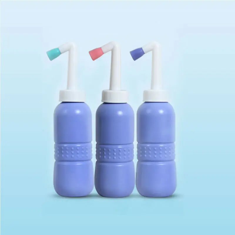 450 мл Портативный пустой биде сине-белые бутылка ручной путешествия для туалета
