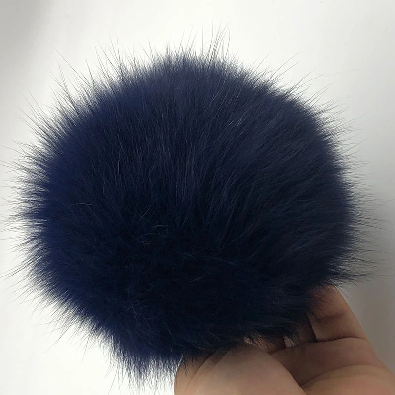 15cm 15 см натуральный животный Hairball Hat помпон ручной работы DIY действительно енот большой волос шар шляпа помпон с пряжкой - Цвет: 15cm