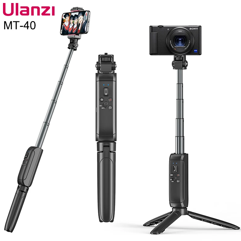 

Ulanzi MT-40 Wireless Bluetooth Selfie Shooting Grip Tripod Bluetooth Remote for SONY ZVE-10 Smartphone Gopro Sports Camera