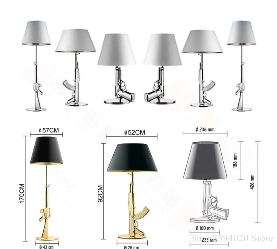 Современные настольные лампы AK47 с золотым мушкетом для гостиной и кабинета