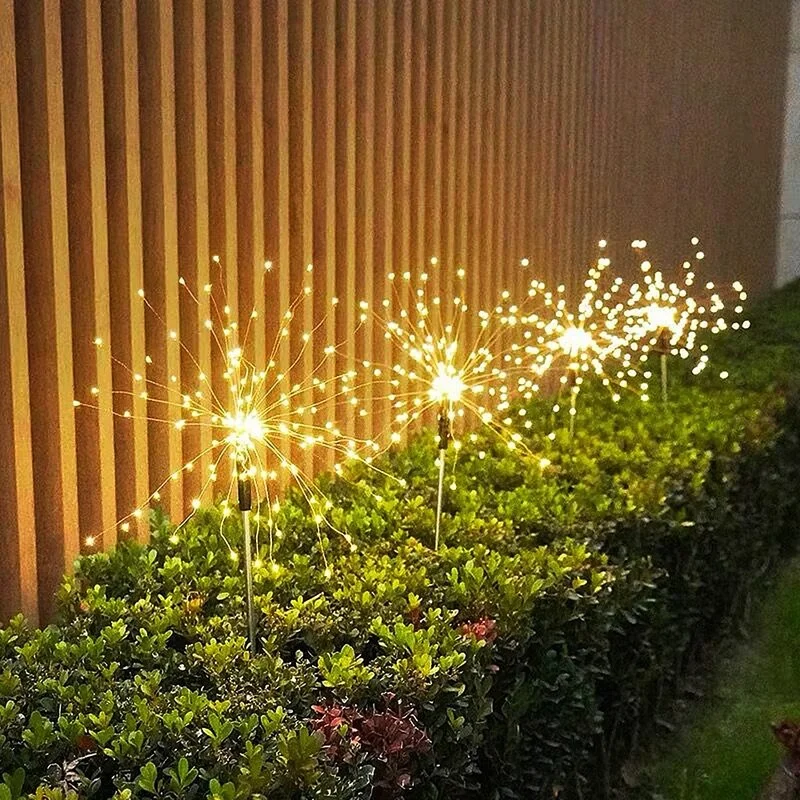 

1pcs Solar Powered Outdoor Grass Globe Dandelion Fireworks Lamp 200/120/150 LED for Garden Lawn Landscape Lamp Holiday Light