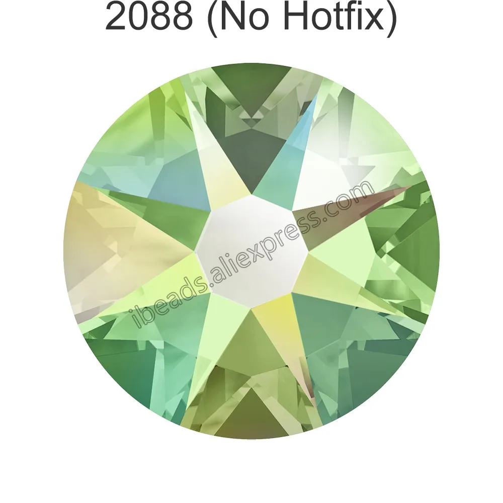 Peridot 214 AB F 24 шт.) Оригинальные кристаллы Swarovski 2058 XILION 2088 XIRIUS Rose без горячей фиксации стразы с плоской задней частью для украшения ногтей - Цвет: Peridot 214 AB F