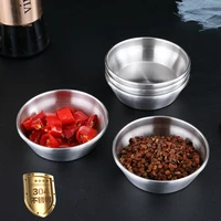 stainless steel seasoning dish food hot pot sauce dipping bowl round spice kimchi plate appetizer serving tray kitchen tableware
