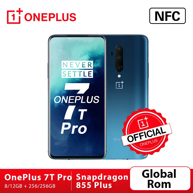 Перейти на Алиэкспресс и купить Официальный магазин OnePlus 7T Pro OnePlus Global ROM Snapdragon 855 Plus 8 Гб 256 ГБ 6,67 ''жидкий AMOLED экран 90 Гц Тройная камера 48 МП