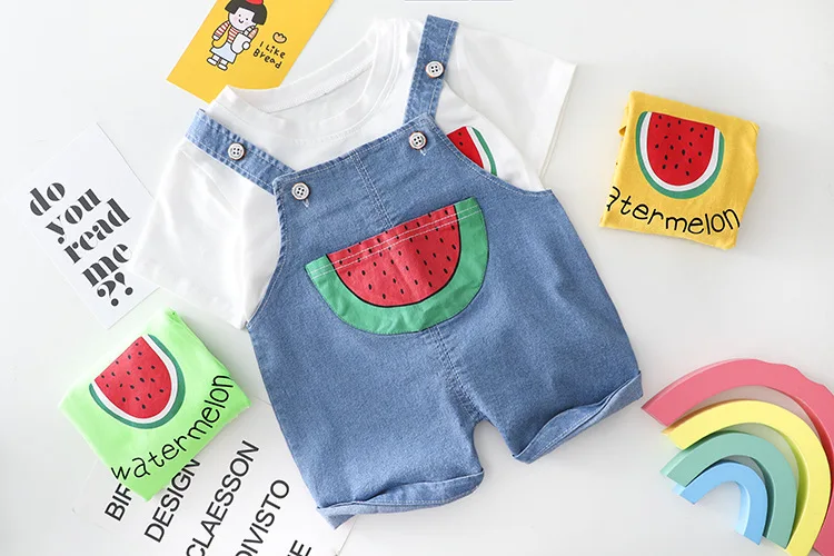 Новинка 2021 детские костюмы одежда для маленьких девочек футболка в полоску +