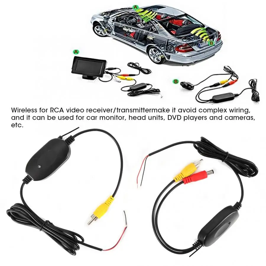 2 4 ГГц беспроводной задний вид автомобиля RCA видео модуль передатчик и приемник