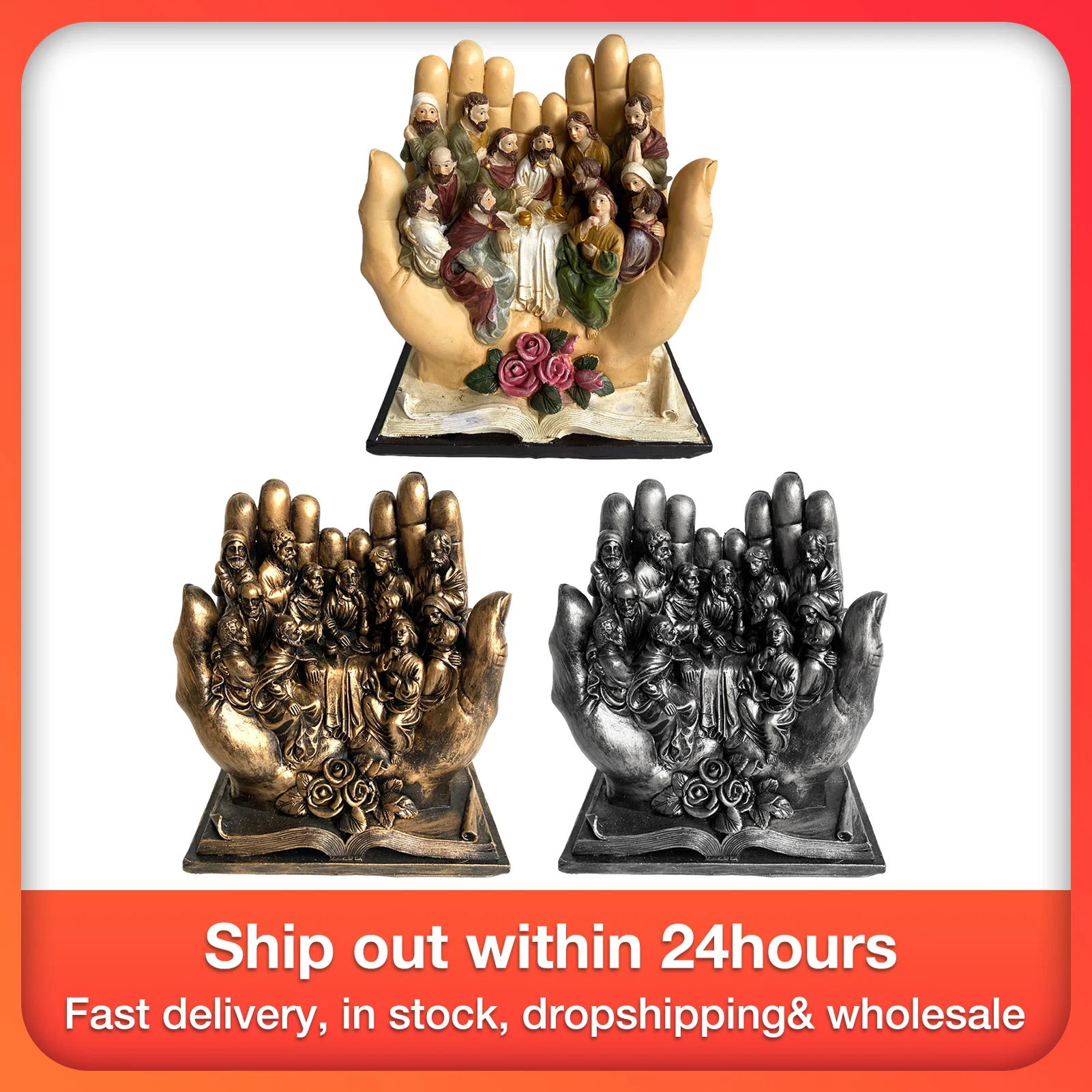 

Religious Character Resin Statue The Last Supper On The Palm Christian Jesus Resin Sculpture Home Decoration Figurine Ornament