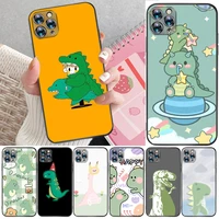 cute couples dinosaur funny flowers color painting phone case for iphone 11 pro max coque cases back cover