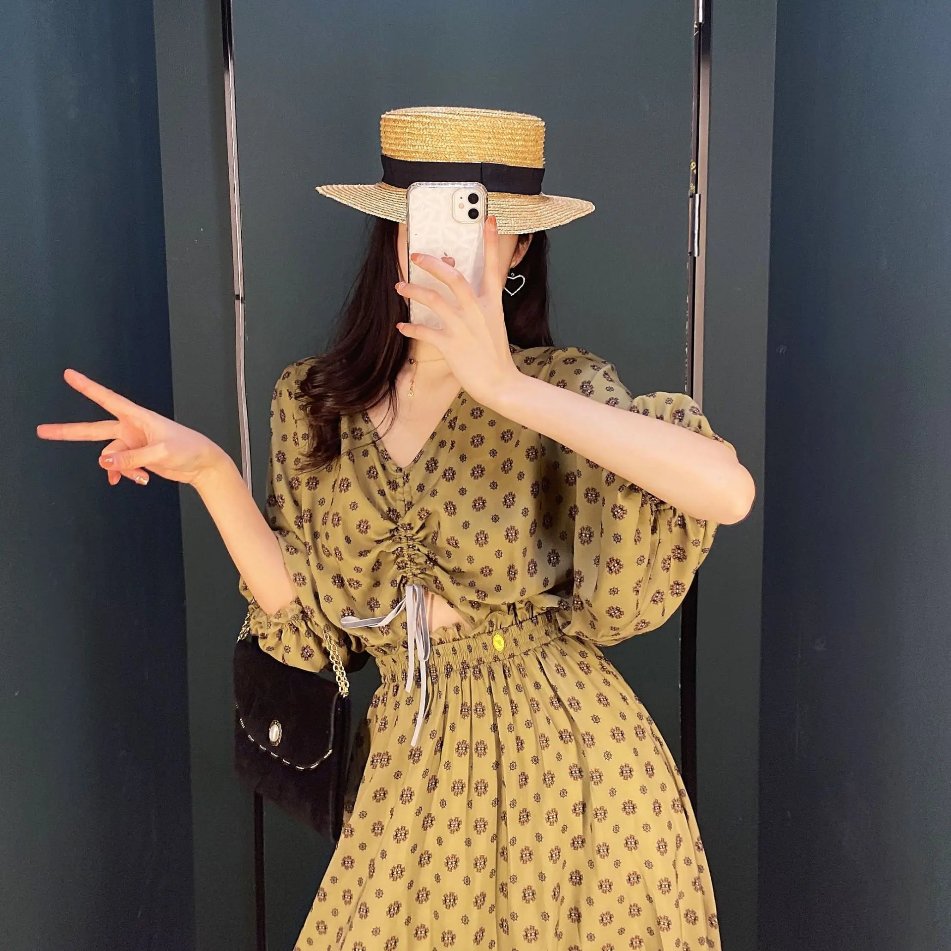 

Elegant dress, slim A-line dress, French Platycodon