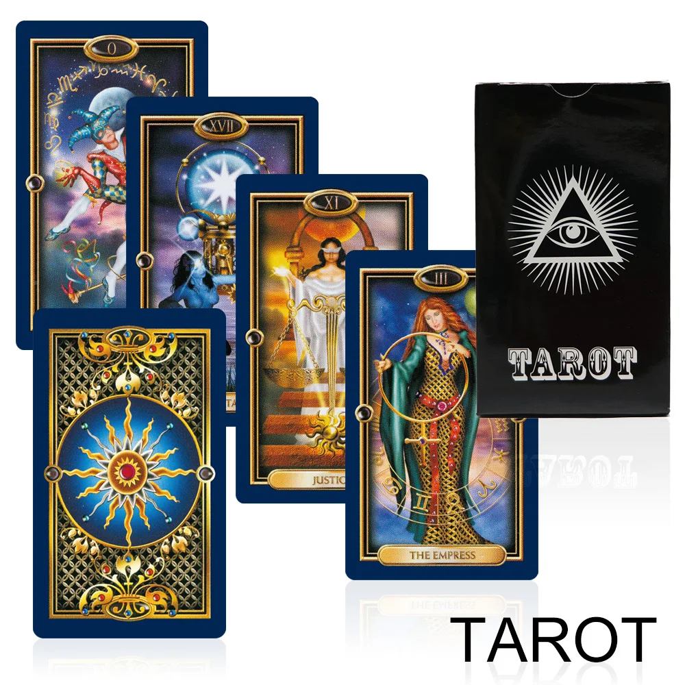 

In 2021 New gold Tarot Deck Affectional Divination Fate Game Deck Palying Cards For Party Game English Version .78 Cards Tarot