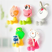 toothbrush holder cute animal silicone holder suction wall pigcatrabbitfrogcow toothbrush storage hang hook for bathroom