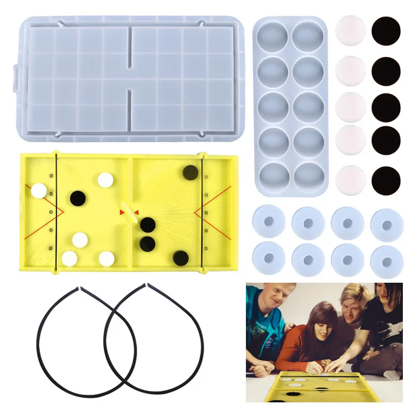 

2021 Creative Jewelry Tools Diy Crystal Epoxy Mold Parent-child Interactive Board Game Play Chess Silicone Mold Wholesale