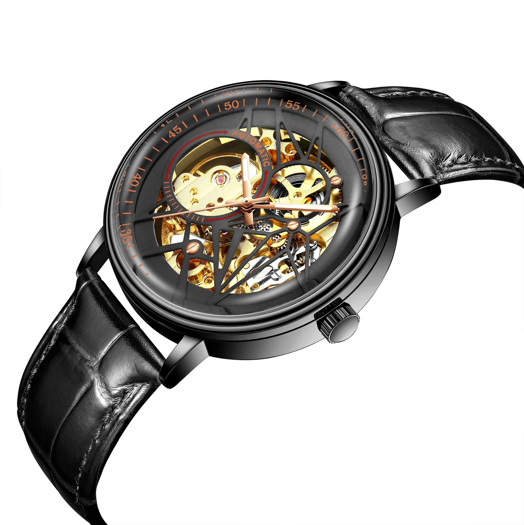 Часы BIDEN Мужские механические автоматические Роскошные деловые светящиеся