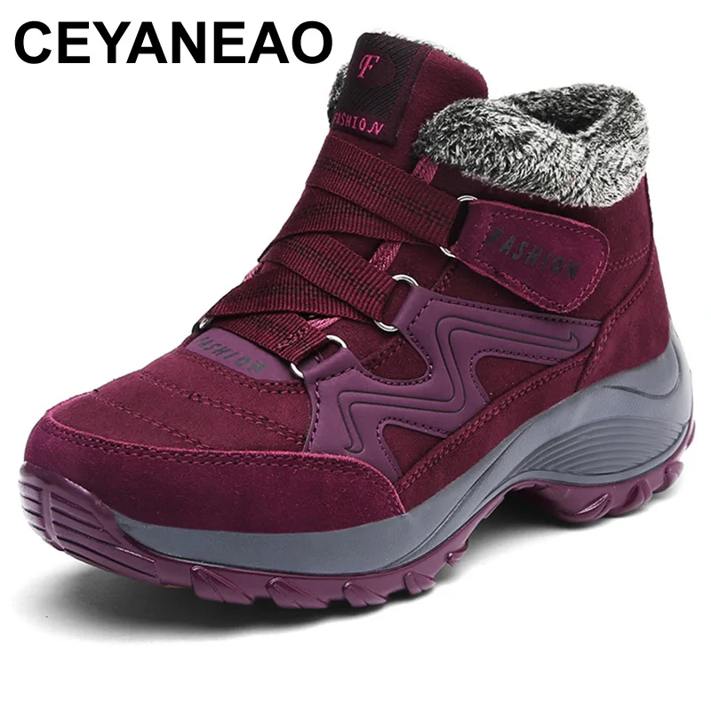 

CEYANEAOWinter brand snow boots for women, waterproof suede shoes for women, plush ankle boots for women, wedge shoes, sexy snow