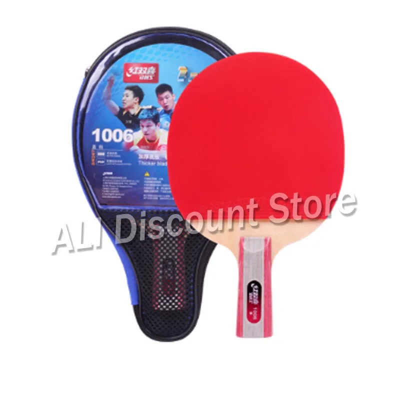 Оригинальная теннисная ракетка DHS для настольного тенниса (1002 1006) с резиной (pips in) +
