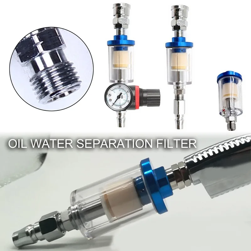 

1/4'' Water Oil Separator Inline Air Hose Filter Moisture Trap Pneumatic Tool Parts For Compressor Spray Paint Gun