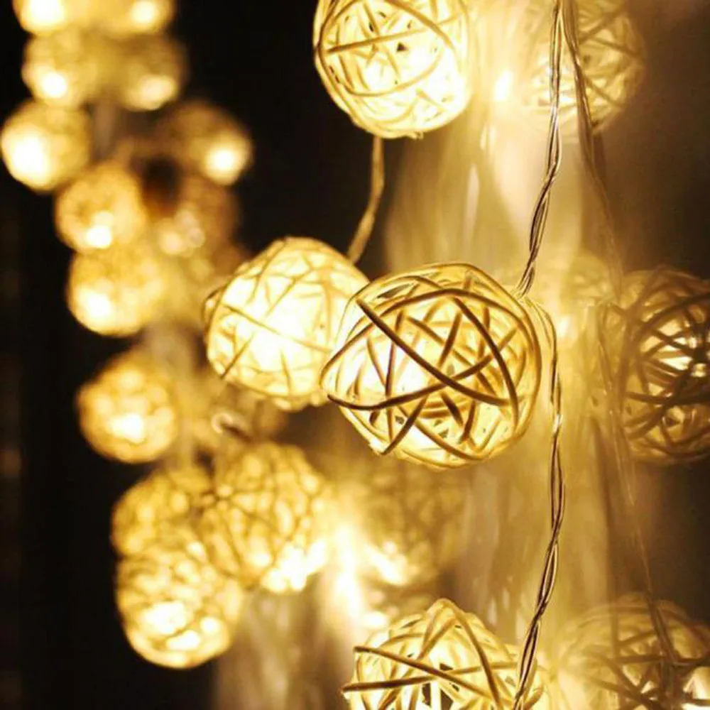 

10 LED Color Luz Renifer LED Rattan Ball String Fairy Lights For Xmas Wedding Party Hot YE Small Led Light With Battery