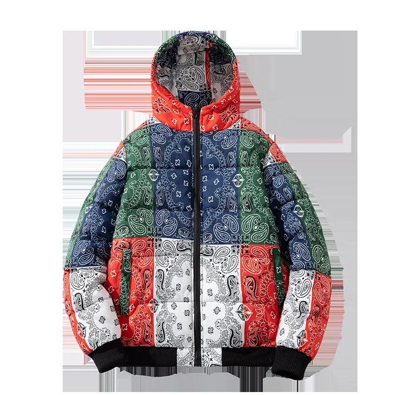 

New 2021 luxury Men Kapital West Coast CRIPS Cashew flower Black Red Coats & Jackets / Down Coats Cotton warm Winter #C59