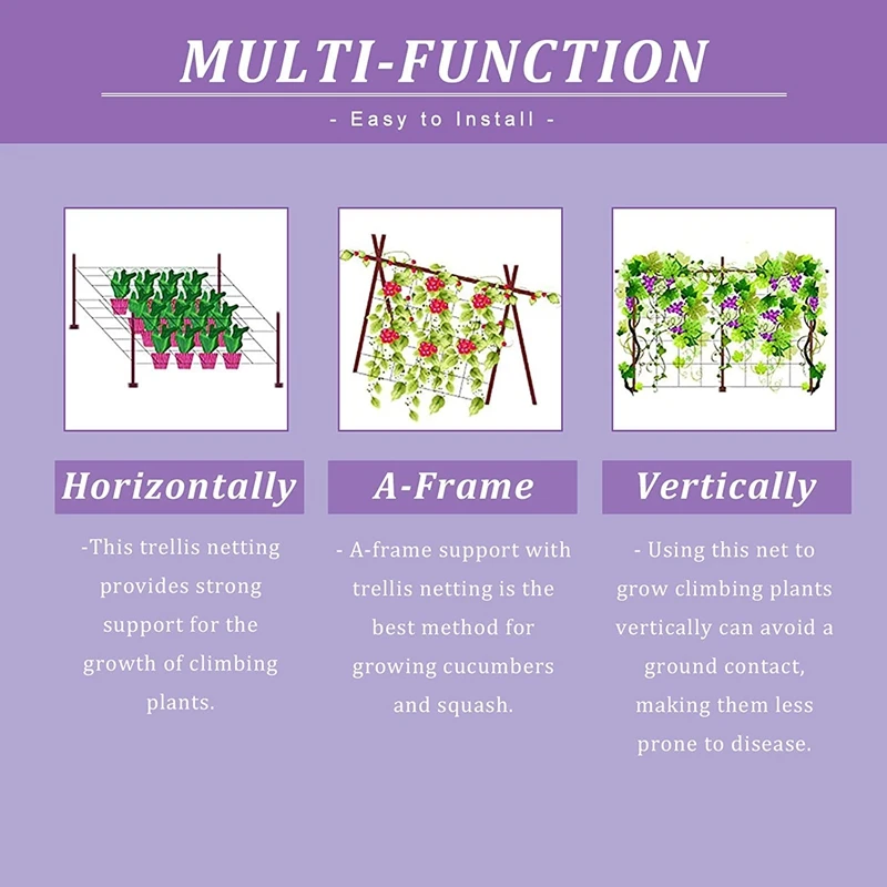 

2Pcs 5 x 30 Feet Plant Trellis Netting with 164 Feet Twist Tie, Polyester Plant Support Vine Climbing Outdoor Growth Net