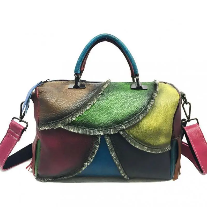 

Genuine Leather Retro Women Handbag 2021 New Leisure Shoulder Bags First Layer Cowhide Large Capacity Messenger Bag
