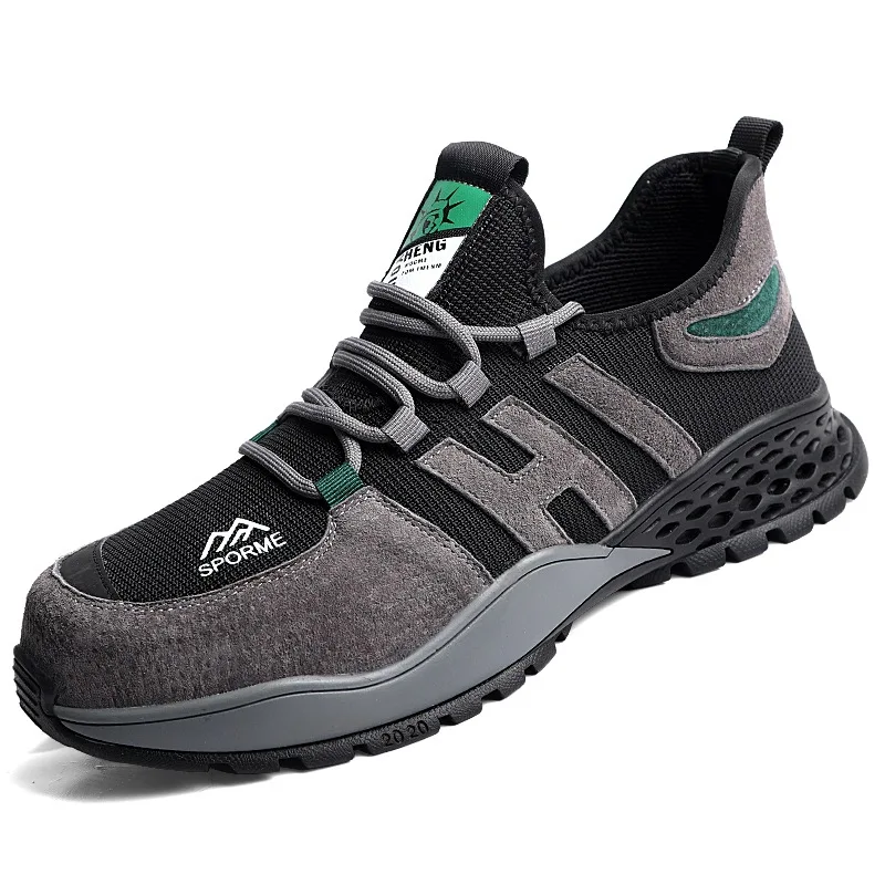 

QZ18 2021 Summer Breathable Steel Toe Work Safety Shoes for Men Puncture Proof Security Boots Non-slip Industrial Sneakers Male