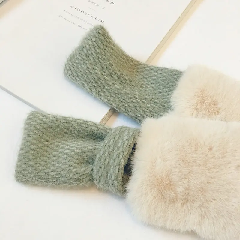 Новый Зимний меховой теплый шейный платок для маленьких девочек с бантиками