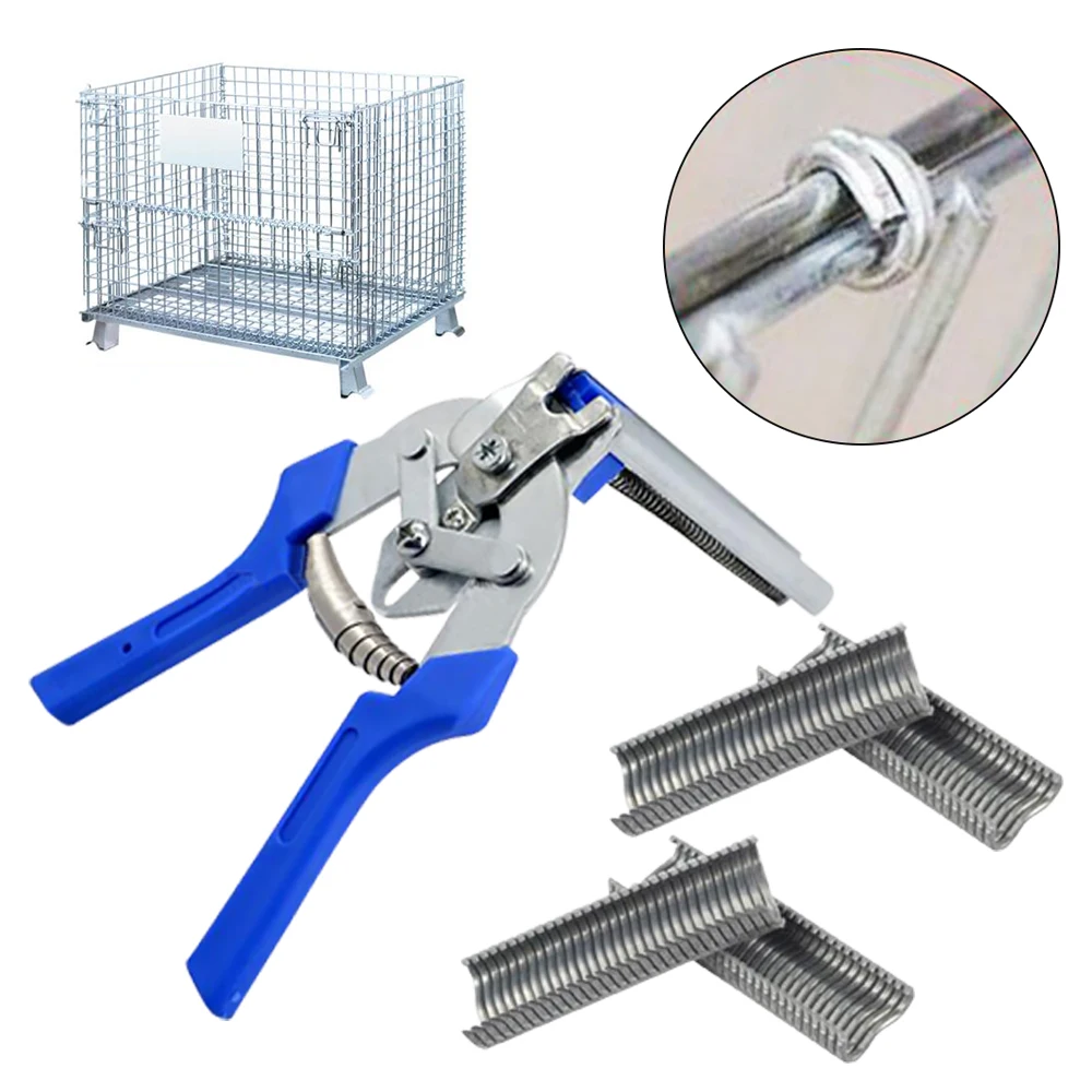

Hog Ring Plier Tool and 600pcs M Clips Staples Chicken Mesh Cage Wire Fencing Caged clamp Poultry supplies Dropshipping