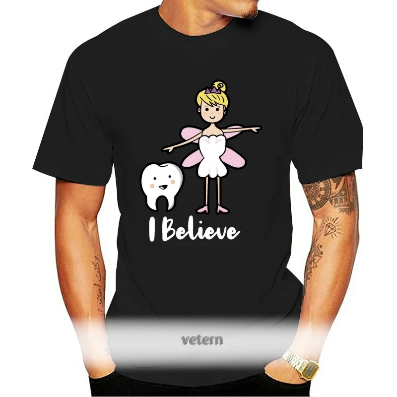 

New Style Cute And Tooth Fairy T Shirt Men O-Neck Clothes Humorous Women Tee Shirt Hiphop Top