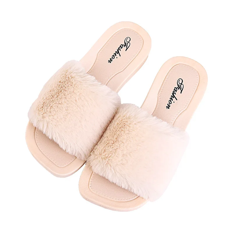 Тапки женские плюшевые домашняя обувь на плоской подошве весна лето осень