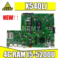 akmey x540lj motherboard for asus x540lj x540l f540l r540l laptop motherboard 4g ram i5 5200u gt920m 2gb rev2 0 test work 100