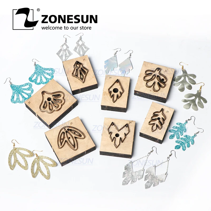 

ZONESUN кожа серьги высечки лист бумага искусство украшения кожи инструмент для высечки машина DIY ремесленный резак