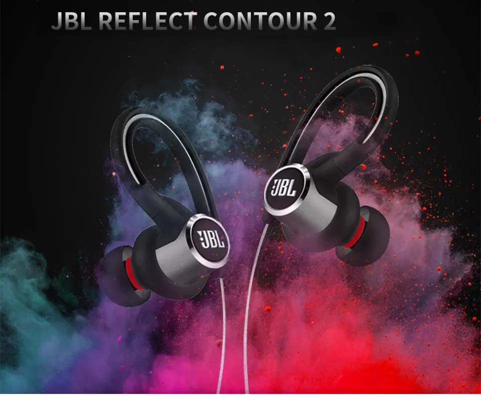 JBL Reflect Contour 2 Беспроводная спортивная Гарнитура Bluetooth 3 кнопки дистанционного управления с микрофоном IPX5 Sweatproof Спортивная гарнитура бас наушники