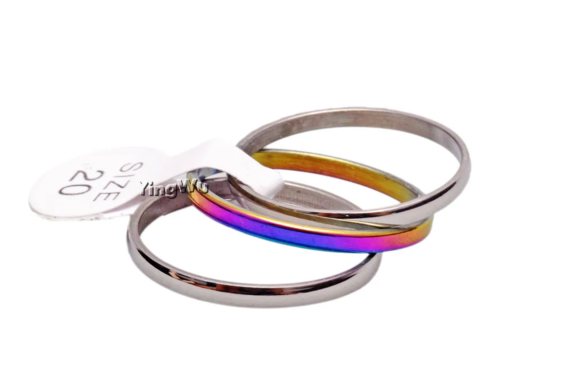 10 шт./партия Тройное кольцо Yingwu для мужчин и женщин из нержавеющей стали 316 с
