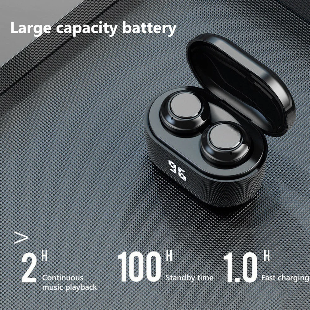 

TWS Wireless bluetooth5.0 Mini Earbuds Earphone Waterproof HiFi Stereo In-ear Gaming Headset with Digital Charge Box Headphone